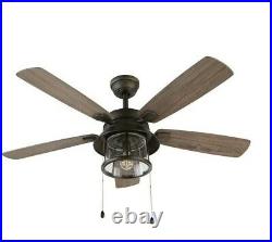 H D Shanahan 52 in. Indoor/Outdoor LED Bronze Ceiling Fan with Light Kit