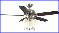 HAMPTON BAY Rockport 52 in. LED Brushed Nickel Ceiling Fan with Light Kit