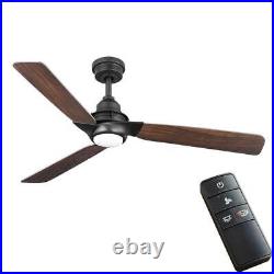 HDC 52159 Ester 54 LED Indoor/Outdoor Matte Black Ceiling Fan Light Kit Remote