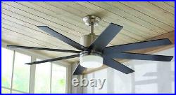 HDC 60 Indoor Zolman Pike Brushed Nickel Ceiling Fan with LED Light Kit & Remote