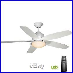 HDC Ackerly 52 in. LED Indoor/Outdoor Matte White Ceiling Fan with Light Kit