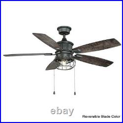 HDC Aldenshire 52 in. LED Indoor/Outdoor Natural Iron Ceiling Fan with Light Kit