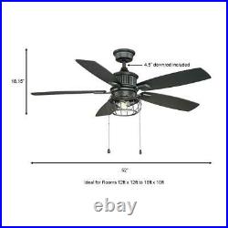 HDC Aldenshire 52 in. LED Indoor/Outdoor Natural Iron Ceiling Fan with Light Kit