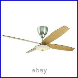 HDC Bailey 56 in. LED Indoor Brushed Nickel Ceiling Fan with Light Kit-Remote C