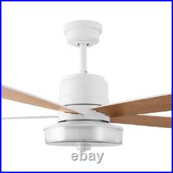 HDC Castleford 52 in. Matte White Downrod Ceiling Fan with LED Light Kit & Remote