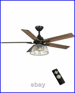 HDC Casun 52 LED Indoor Rustic Aged Iron Ceiling Fan with Remote & Light Kit