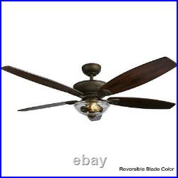 HDC Connor 54 in. LED Bronze Dual-Mount Ceiling Fan withLight Kit & Remote Control