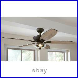HDC Connor 54 in. LED Bronze Dual-Mount Ceiling Fan withLight Kit & Remote Control