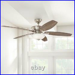 HDC Connor 54 in. LED Satin Nickel Ceiling Fan with Light Kit and Remote