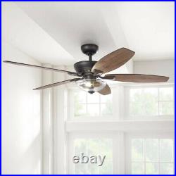 HDC Connor 54 in. LED Seville Bronze Dual-Mount Ceiling Fan with Light Kit &Remote
