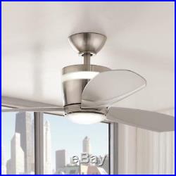 HDC Federigo 48 in. Integrated LED Indoor Nickel Ceiling Fan with Light Kit