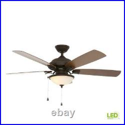 HDC North Lake 52in. LED Indoor/Outdoor Oil Rubbed Bronze Ceiling Fan w Light Kit