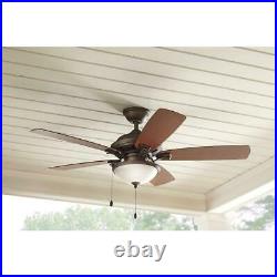 HDC North Lake 52in. LED Indoor/Outdoor Oil Rubbed Bronze Ceiling Fan w Light Kit