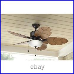 HDC Palm Cove 52 LED Indoor/Outdoor Natural Iron Ceiling Fan with Opt Light Kit