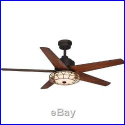 HDC Pemberton 52 in. LED Indoor Oil Rubbed Bronze Ceiling Fan with Light Kit