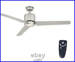 HDC-Railey60 in. LED Indoor Brushed Nickel Ceiling Fan with Light Kit and Remote
