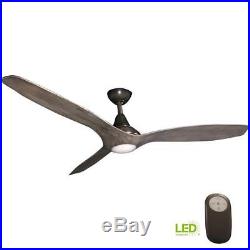 HDC Tidal Breeze 56 in. LED Indoor Vintage Pewter Ceiling Fan with Light Kit