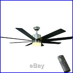 HDR Kingsbrook 60 in. LED Indoor Brushed Nickel Ceiling Fan Light Kit and Remote