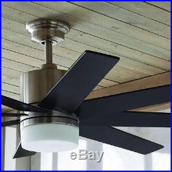 HDR Kingsbrook 60 in. LED Indoor Brushed Nickel Ceiling Fan Light Kit and Remote