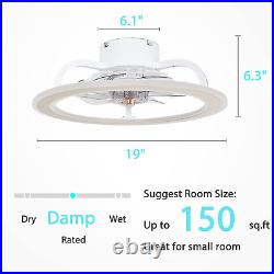 HUMHOLD Modern 19 Ceiling Fan with Lights and Remote Control, Reversible Quiet