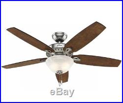 HUNTER Heathrow 52 Indoor Brushed Nickel Ceiling Fan with LED Light Kit 52119