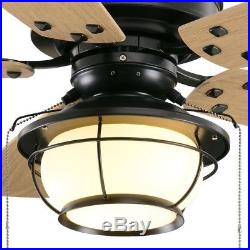 Hampton Bay 46 in. LED Indoor Outdoor Natural Iron Ceiling Fan with Light Kit
