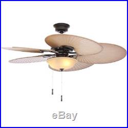 Hampton Bay 48 in. Indoor/Outdoor Natural Iron Ceiling Fan with Light Kit