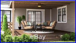 Hampton Bay 48 in. LED Indoor/Outdoor Natural Iron Ceiling Fan with Light Kit