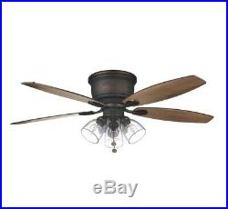 Hampton Bay 51825 Stoneridge 52 in. Bronze Hugger LED Ceiling Fan with Light Kit