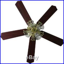 Hampton Bay 52 Ceiling Fan With Light Kit Indoor 5 Blade Polished Brass