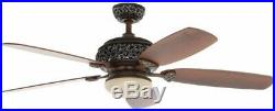 Hampton Bay 52 in. Indoor Caffe Patina Ceiling Fan Light Kit and Remote Control