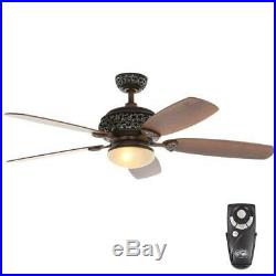 Hampton Bay 52 in. Indoor Caffe Patina Ceiling Fan w. Light Kit & Remote Control