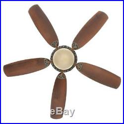 Hampton Bay 52 in. Indoor Caffe Patina Ceiling Fan with Light Kit