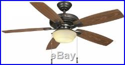 Hampton Bay 52 in. LED Indoor Outdoor Natural Iron Ceiling Fan with Light Kit