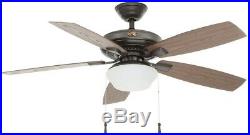 Hampton Bay 52 in. LED Indoor Outdoor Natural Iron Ceiling Fan with Light Kit