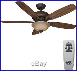 Hampton Bay 52 inch Ceiling Fan with Light and Remote Control Kit 5 Blade NEW