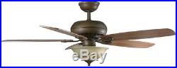 Hampton Bay 52 inch Ceiling Fan with Light and Remote Control Kit 5 Blade NEW
