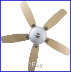 Hampton Bay 52 inch Ceiling Fan with Light and Remote Control Kit Brushed Nickel