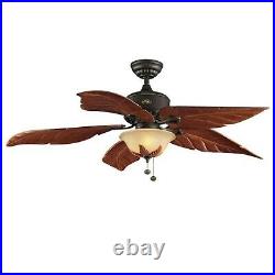 Hampton Bay 56 Ceiling Fan Antigua Plus LED Indoor Light Kit Oil Rubbed Bronze