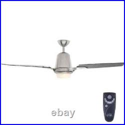 Hampton Bay 56 in. Indoor Brushed Nickel Ceiling Fan with Light Kit and Remote C