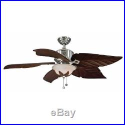 Hampton Bay 56 in. LED Indoor Brushed Nickel Ceiling Fan with Light Kit
