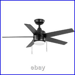 Hampton Bay AC Ceiling Fan 44 with LED Light Kit + Reversible Blades Matte Black
