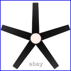 Hampton Bay AC Ceiling Fan 44 with LED Light Kit + Reversible Blades Matte Black