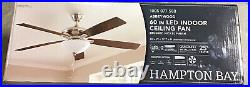 Hampton Bay Abbeywood 60 in. LED Brushed Nickel Ceiling Fan With Light Kit