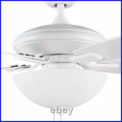 Hampton Bay Abbeywood 60 in. LED Matte White Ceiling Fan with Light Kit