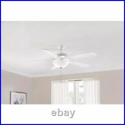 Hampton Bay Abbeywood 60 in. LED Matte White Ceiling Fan with Light Kit