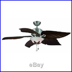 Hampton Bay Antigua 56 Indoor Brushed Nickel Ceiling Fan withLight Kit 26616