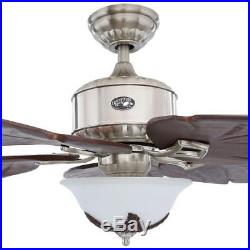 Hampton Bay Antigua 56 Indoor Brushed Nickel Ceiling Fan withLight Kit 26616