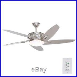 Hampton Bay Arctic Sky 54 in. Indoor Brushed Nickel Ceiling Fan with Light Kit