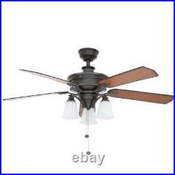 Hampton Bay Beverley II 52 in. Indoor Natural Iron Ceiling Fan with Light Kit